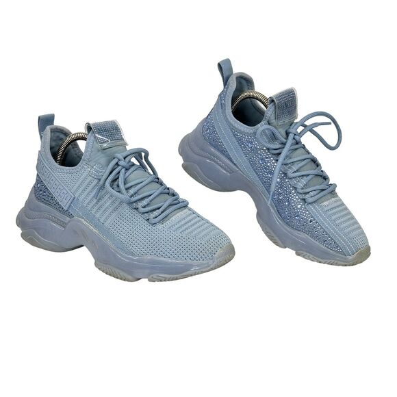 Steve Madden Woman’s Maxima Sneaker Blue Rhinestone Size 8 Chunky Platform Bling - Picture 5 of 11